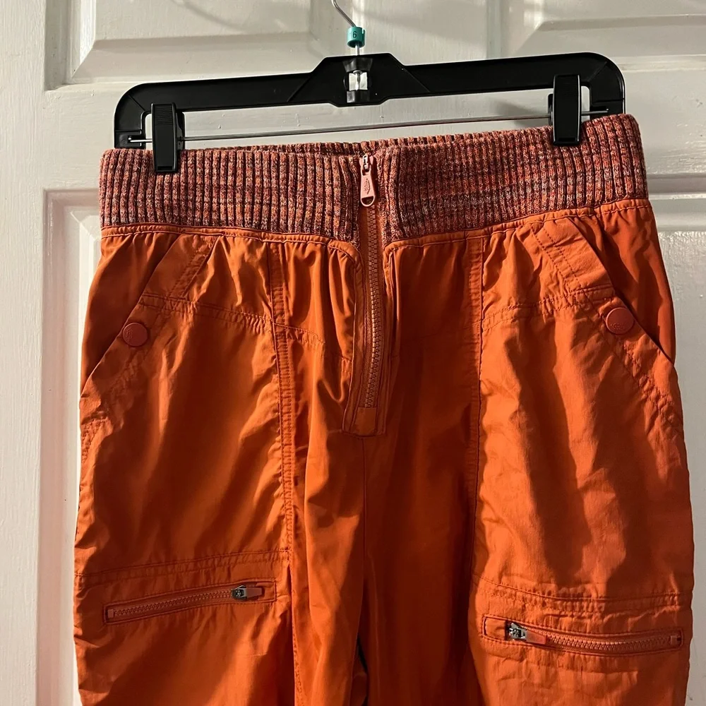 Free People Orange Cargo Pants Relaxed Fit - Picture 2 of 4